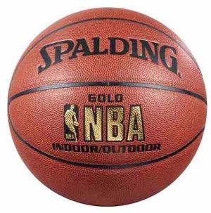 Pelota De Basquet Spalding Nba Gold Cuero Comp. Basket N° 7