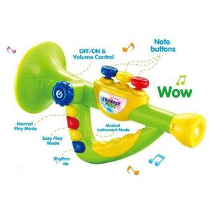 Trompeta Infantil Con Luz Y Musica 26cm