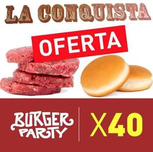 Hamburguesas Gigante 110gr Oferta X 40u Con Pan Y Aderezo