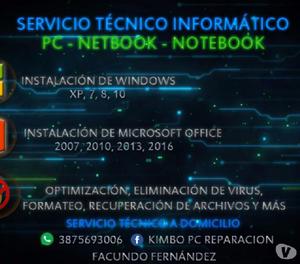 SERVICIO TÉCNICO INFORMÁTICO PC - NETBOOK - NOTEBOOK