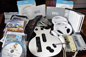 Wii Chipeada 2 Controles 2 Volantes Guitarra 30 Juegos