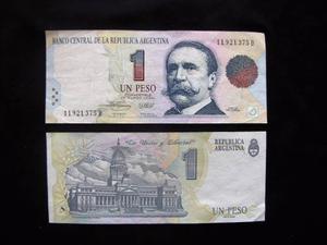 2 Billetes De 1 Peso Convertible Decreto 