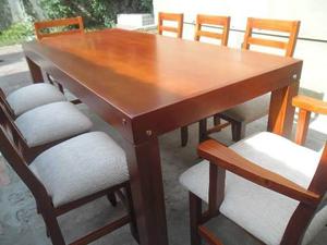 Juego De Comedor 6 Sillas Y 2 Sillones !