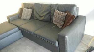 Sillon 3 Cuerpos + Puf Cuero Ecologico