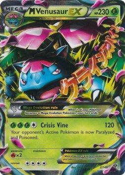 carta de pokemon Mega Venusaur Ex relieve esmalte mate