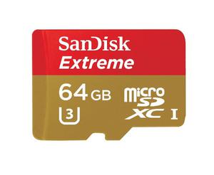 Memoria Microsd 64gb Sandisk Extreme U3 90mb/s 4k Clase 10