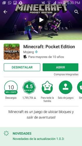 Minecraft Pocket Edition Versión 