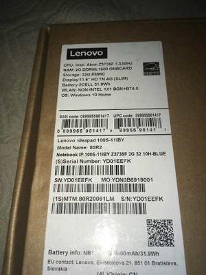 Netbook Lenovo Ideapad 100s Nueva