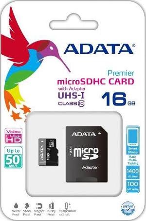 Adata Micro Sd 16gb C/adaptador Sd Clase 10