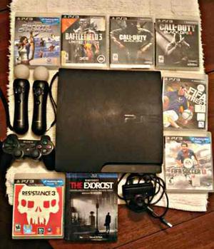 Playstation 3 Slim 320gb+move+8 Juegos