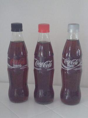 Set De 3 Botellas De Coca Cola De 330 Cc Con Tapa Plastica