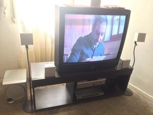 TV JVC 38", Home Sony y mueble