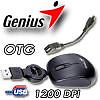 mouse mini black retractil usb + otg micro traveler genius