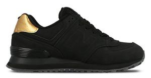 Zapatillas New Balance Wl574 Negro / Dorado