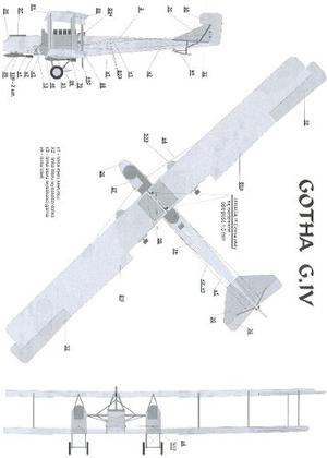 Gotha G.iv Modelo De Papel 1/33