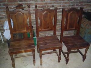 3 sillas de algarrobo