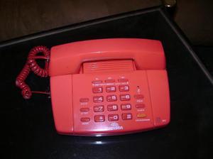 telefono fijo rojo