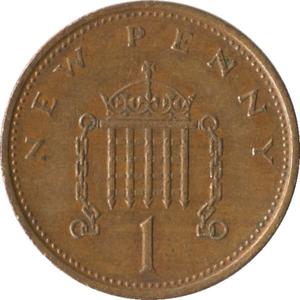moneda 1 new penny () reino unido