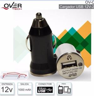 Cargador para auto 12v Overtech