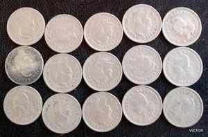 10 centavos de  se vende lote de 15 monedas