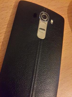 Tapa trasera original de cuero negra LG G4