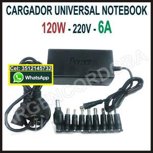 CARGADOR UNIVERSAL NOTEBOOK 120W 6A