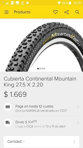 Cubiertas Bici Continental Mountain King 26x2.2 Pro