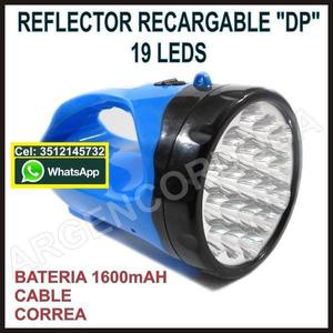 REFLECTOR RECARGABLE DP 19 LEDS BATERIA mAH CABLE Y