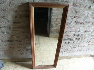 espejo con marco macizo 98 x 37 cm y 4 cm espesor