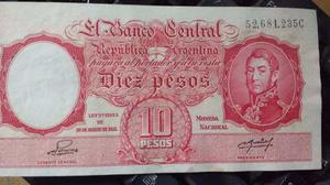 Billete De 10 Pesos Moneda Nacional