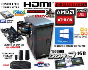 PC Home 1 《NUEVA》 Amd  x4 | 4GB | 1TB | HDMI |Usb