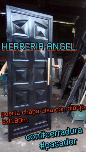 PUERTA CIEGA CHAPA LISA CON DIBUJO REFORZADA