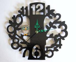 Reloj De Pared Arbol Con Lechuza