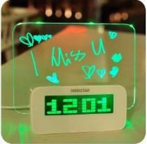 Reloj Despertador Digital Con Pizarra Magica Led C/lapiz