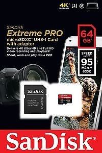 Sandisk Micro Sd Extreme Pro Sdxc 64gb 95mb U3- 4k
