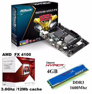 Supercombo AMD AM3+ (FX  + Asrock 960gm-vgs3 fx, RAM 4Gb