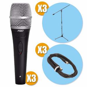Kit Microfono Shure Pg57-xlr (x3) + Pie Bl3 Samson (x3) !