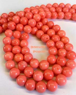 Perlas Naturales De Coral Rosa 8mm