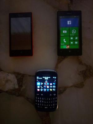 Vendo Combo x3 Celulares, Nokia Lumia 520 y BB Curve .