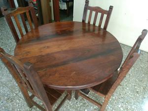 Juego de living comedor de algarrobo