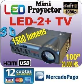 Mini proyector led tv full hd p  lum hdmi vga usb 3d