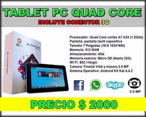 Tablet PC 3G Pantalla 7 Quad Core 1.5 Ghz Multitouch NUEVA