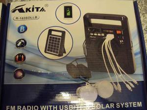 Radio Solar Con Linterna Usb Focos Y Mas Importada Unica