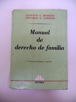 Manual De Derecho De Familia Bossert Zannoni  Boedo