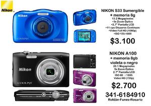Cámaras Nikon desde $ con memoria 8gb
