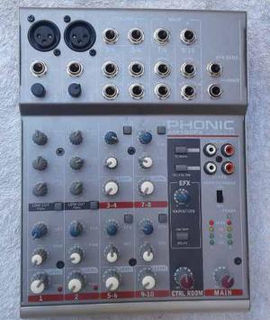 Phonic Am105fx Mixer 2 Mic/linea+ 4st, Phanton Multiefectos