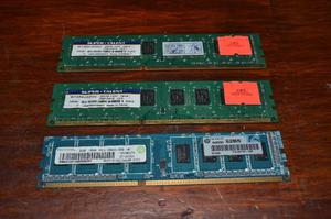 Varias memorias Ram DDR, DDR2 y DDR3