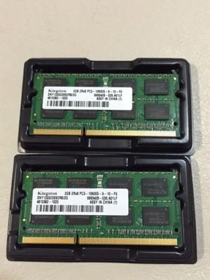 Memorias Kingston 4GB (2x2GB) DDR3 Sodimm  MHZ