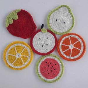 Posavasos frutales crochet