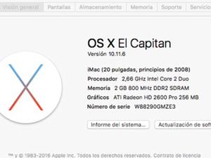 Apple iMac de 20 pulgadas acepto permutas
